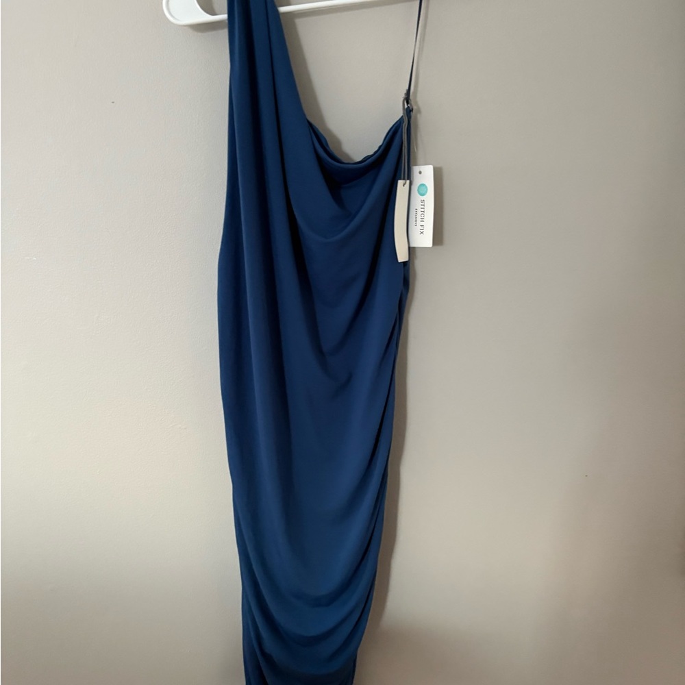 Nine Britton Miranda Maternity Asymmetrical Sleeve Fitted Dress
